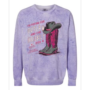 IM Voting For The Outlaw And The Hillbilly 2024 Retro Colorblast Crewneck Sweatshirt