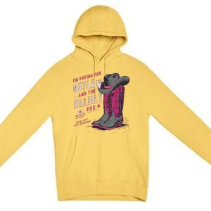 IM Voting For The Outlaw And The Hillbilly 2024 Retro Premium Pullover Hoodie