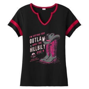 IM Voting For The Outlaw And The Hillbilly 2024 Retro Ladies Halftime Notch Neck Tee