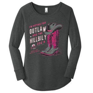 IM Voting For The Outlaw And The Hillbilly 2024 Retro Women's Perfect Tri Tunic Long Sleeve Shirt