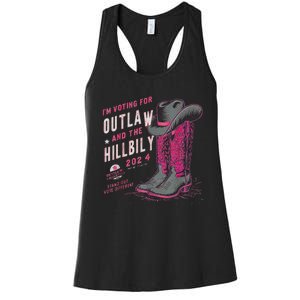 IM Voting For The Outlaw And The Hillbilly 2024 Retro Women's Racerback Tank