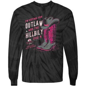 IM Voting For The Outlaw And The Hillbilly 2024 Retro Tie-Dye Long Sleeve Shirt