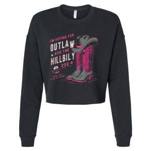 IM Voting For The Outlaw And The Hillbilly 2024 Retro Cropped Pullover Crew