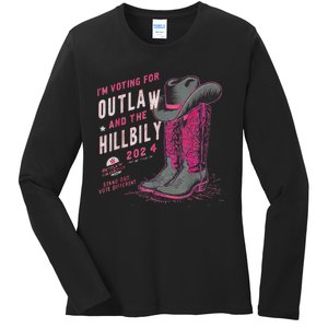 IM Voting For The Outlaw And The Hillbilly 2024 Retro Ladies Long Sleeve Shirt