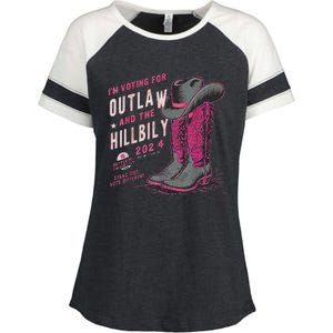 IM Voting For The Outlaw And The Hillbilly 2024 Retro Enza Ladies Jersey Colorblock Tee