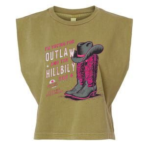 IM Voting For The Outlaw And The Hillbilly 2024 Retro Garment-Dyed Women's Muscle Tee