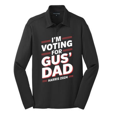 IM Voting For Gus Walz Dad Harris Walz 2024 Silk Touch Performance Long Sleeve Polo