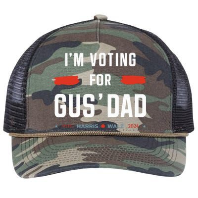 IM Voting For Gus Dad Vote Harris Walz 2024 Retro Rope Trucker Hat Cap