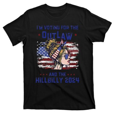 IM Voting For The Outlaw And The Hillbilly 2024 Us Flag Gift T-Shirt