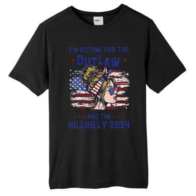 IM Voting For The Outlaw And The Hillbilly 2024 Us Flag Gift Tall Fusion ChromaSoft Performance T-Shirt