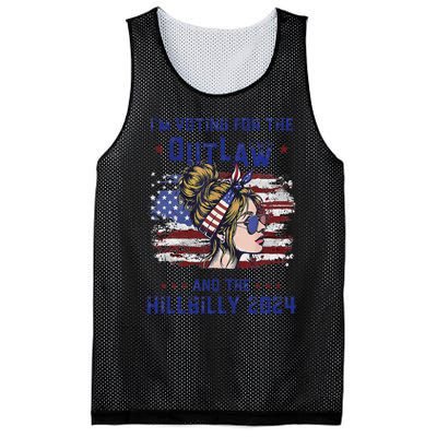 IM Voting For The Outlaw And The Hillbilly 2024 Us Flag Gift Mesh Reversible Basketball Jersey Tank