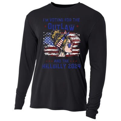 IM Voting For The Outlaw And The Hillbilly 2024 Us Flag Gift Cooling Performance Long Sleeve Crew