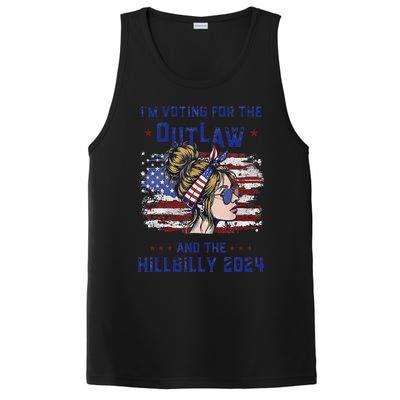 IM Voting For The Outlaw And The Hillbilly 2024 Us Flag Gift PosiCharge Competitor Tank