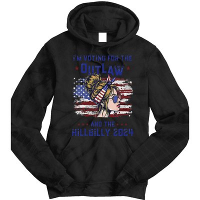 IM Voting For The Outlaw And The Hillbilly 2024 Us Flag Gift Tie Dye Hoodie