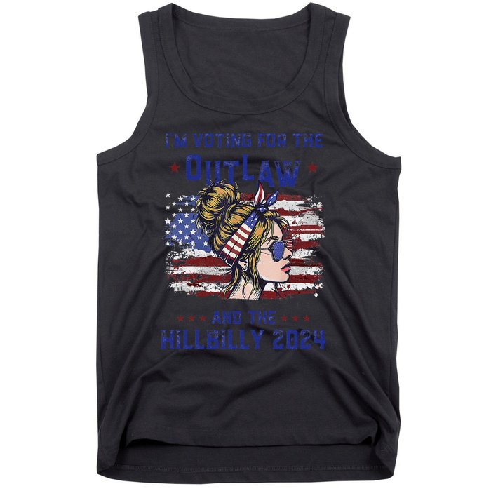 IM Voting For The Outlaw And The Hillbilly 2024 Us Flag Gift Tank Top