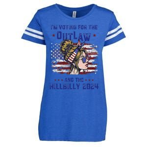 IM Voting For The Outlaw And The Hillbilly 2024 Us Flag Gift Enza Ladies Jersey Football T-Shirt