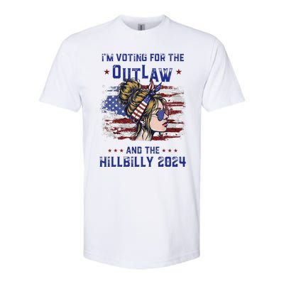 IM Voting For The Outlaw And The Hillbilly 2024 Us Flag Gift Softstyle CVC T-Shirt