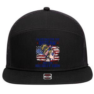 IM Voting For The Outlaw And The Hillbilly 2024 Us Flag 7 Panel Mesh Trucker Snapback Hat