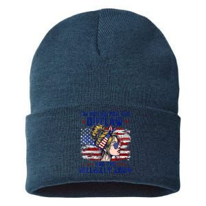 IM Voting For The Outlaw And The Hillbilly 2024 Us Flag Sustainable Knit Beanie