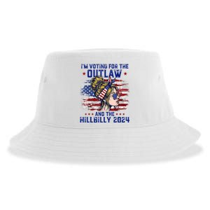 IM Voting For The Outlaw And The Hillbilly 2024 Us Flag Sustainable Bucket Hat