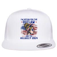 IM Voting For The Outlaw And The Hillbilly 2024 Us Flag Flat Bill Trucker Hat