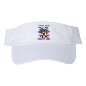 IM Voting For The Outlaw And The Hillbilly 2024 Us Flag Valucap Bio-Washed Visor