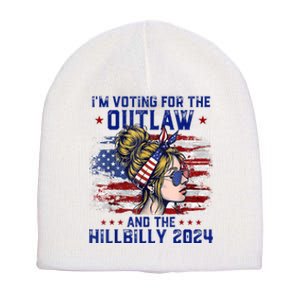 IM Voting For The Outlaw And The Hillbilly 2024 Us Flag Short Acrylic Beanie