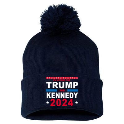 Im Voting For Trump And Kennedy 2024 Election Pom Pom 12in Knit Beanie