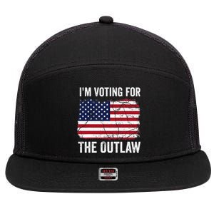 IM Voting For The Outlaw 2024 7 Panel Mesh Trucker Snapback Hat