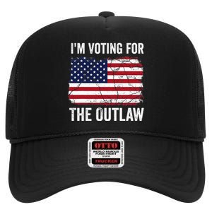 IM Voting For The Outlaw 2024 High Crown Mesh Back Trucker Hat