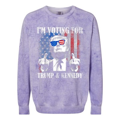 IM Voting For Trump And Kennedy 2024 Trump Vance Kennedy Colorblast Crewneck Sweatshirt