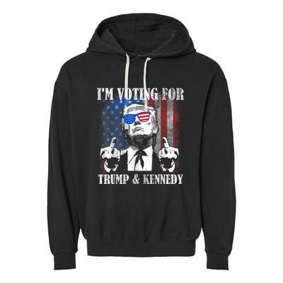 IM Voting For Trump And Kennedy 2024 Trump Vance Kennedy Garment-Dyed Fleece Hoodie