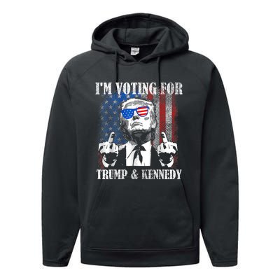 IM Voting For Trump And Kennedy 2024 Trump Vance Kennedy Performance Fleece Hoodie