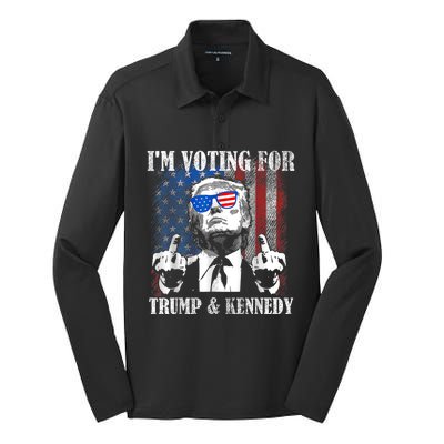 IM Voting For Trump And Kennedy 2024 Trump Vance Kennedy Silk Touch Performance Long Sleeve Polo