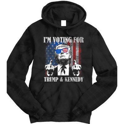 IM Voting For Trump And Kennedy 2024 Trump Vance Kennedy Tie Dye Hoodie