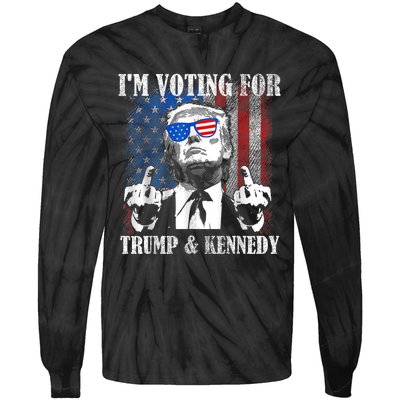 IM Voting For Trump And Kennedy 2024 Trump Vance Kennedy Tie-Dye Long Sleeve Shirt