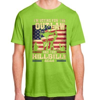 Im Voting For The Outlaw And The Hillbilly 2024 Trump Vance 2024 Us Flag Adult ChromaSoft Performance T-Shirt