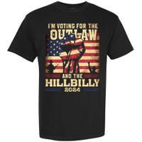 Im Voting For The Outlaw And The Hillbilly 2024 Trump Vance 2024 Us Flag Garment-Dyed Heavyweight T-Shirt