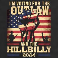 Im Voting For The Outlaw And The Hillbilly 2024 Trump Vance 2024 Us Flag Garment-Dyed Heavyweight T-Shirt