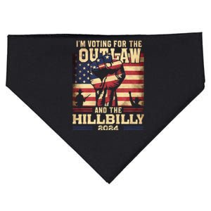 Im Voting For The Outlaw And The Hillbilly 2024 Trump Vance 2024 Us Flag USA-Made Doggie Bandana