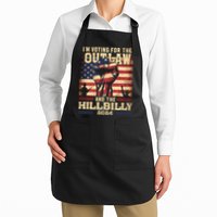 Im Voting For The Outlaw And The Hillbilly 2024 Trump Vance 2024 Us Flag Apron