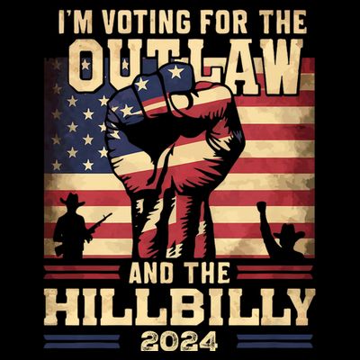 Im Voting For The Outlaw And The Hillbilly 2024 Trump Vance 2024 Us Flag T-Shirt
