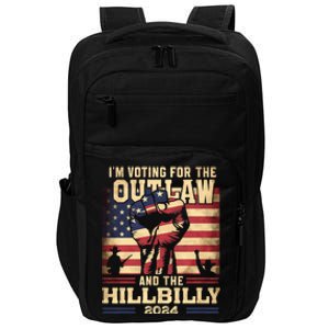 Im Voting For The Outlaw And The Hillbilly 2024 Trump Vance 2024 Us Flag Impact Tech Backpack