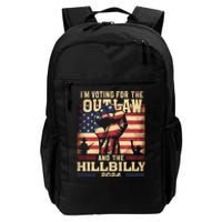 Im Voting For The Outlaw And The Hillbilly 2024 Trump Vance 2024 Us Flag Daily Commute Backpack