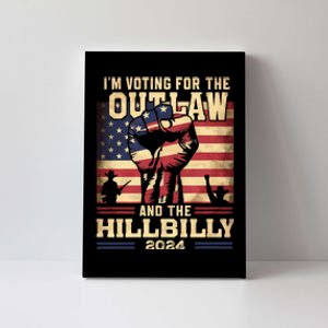 Im Voting For The Outlaw And The Hillbilly 2024 Trump Vance 2024 Us Flag Canvas