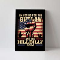 Im Voting For The Outlaw And The Hillbilly 2024 Trump Vance 2024 Us Flag Canvas