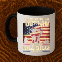 Im Voting For The Outlaw And The Hillbilly 2024 Trump Vance 2024 Us Flag Mug