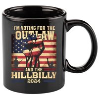 Im Voting For The Outlaw And The Hillbilly 2024 Trump Vance 2024 Us Flag 11oz C Handle Ceramic Mug