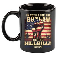 Im Voting For The Outlaw And The Hillbilly 2024 Trump Vance 2024 Us Flag 11oz C Handle Ceramic Mug