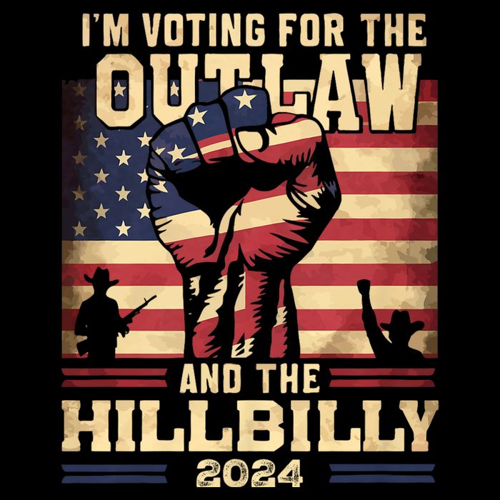 Im Voting For The Outlaw And The Hillbilly 2024 Trump Vance 2024 Us Flag Flatbill Hat